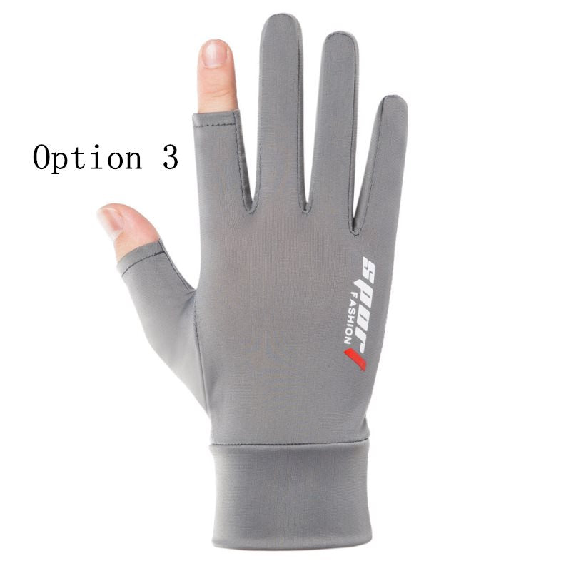 2 pairs Non-slip breathable fishing gloves ith two fingers leaking out