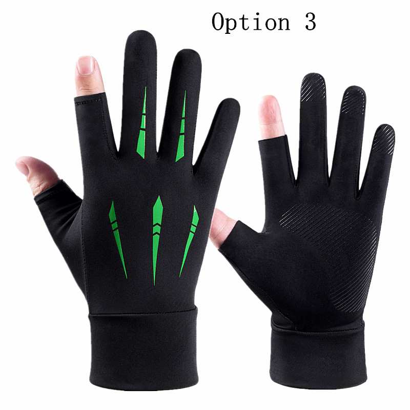 2 pairs summer thin breathable non-slip gloves with two fingers leaking out
