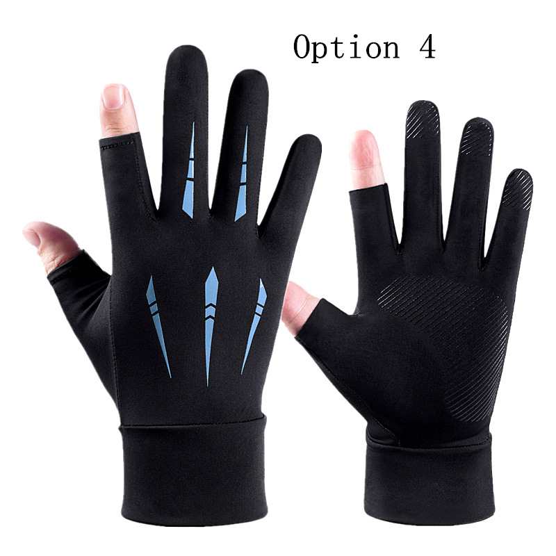 2 pairs summer thin breathable non-slip gloves with two fingers leaking out