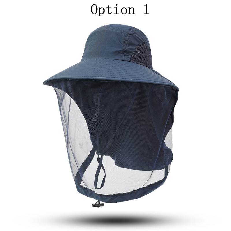 2 pcs Outdoor sun protection breathable mesh mask hat