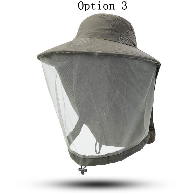 2 pcs Outdoor sun protection breathable mesh mask hat