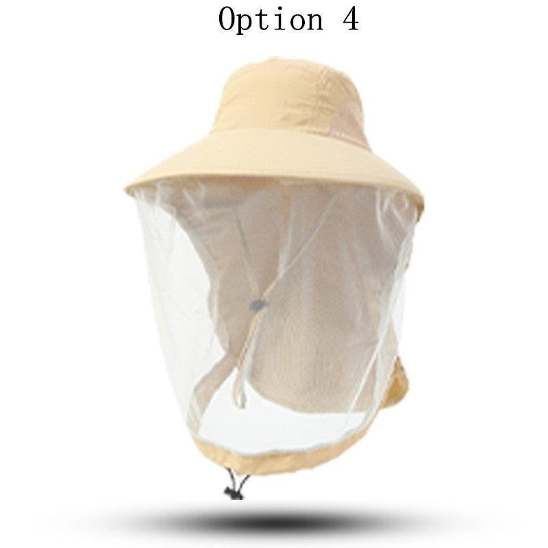 2 pcs Outdoor sun protection breathable mesh mask hat