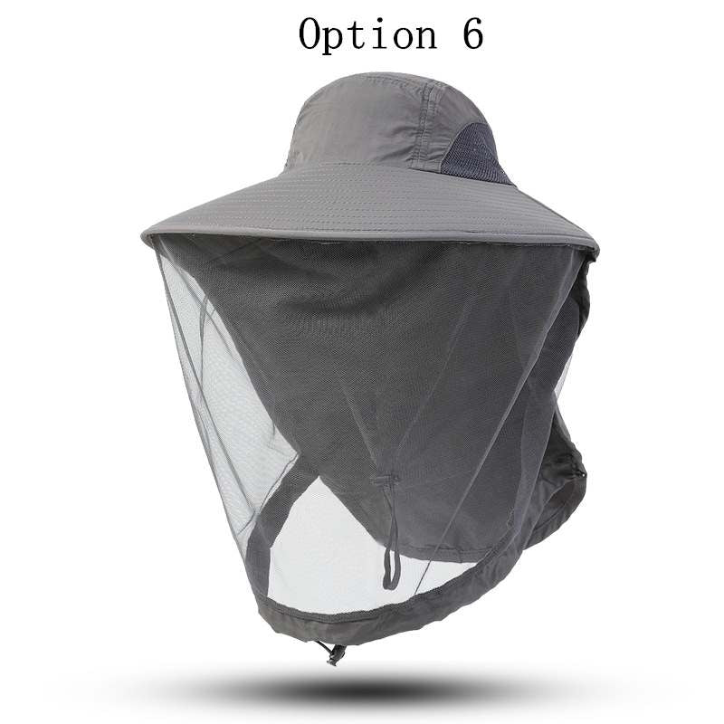 2 pcs Outdoor sun protection breathable mesh mask hat
