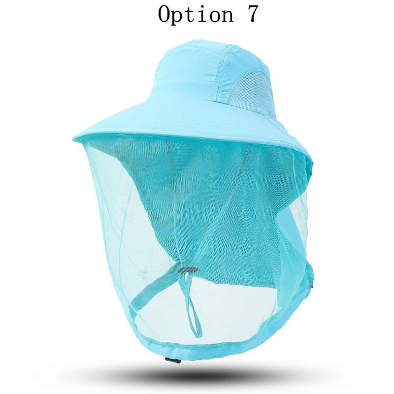 2 pcs Outdoor sun protection breathable mesh mask hat