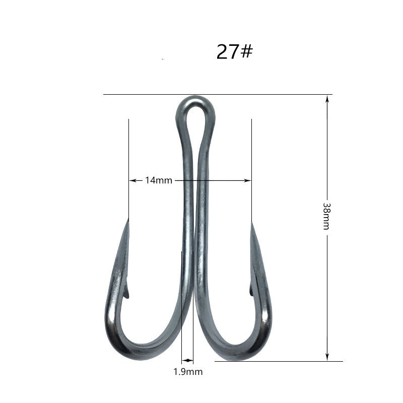 10 pcs stainless steel double fishing hook