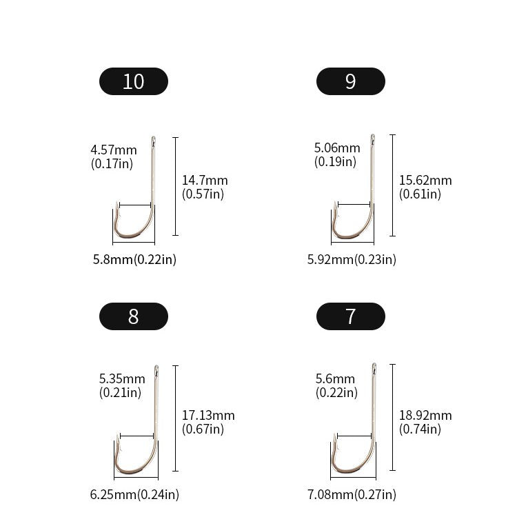 500 pcs Straight handle with hole and barbed fishhook