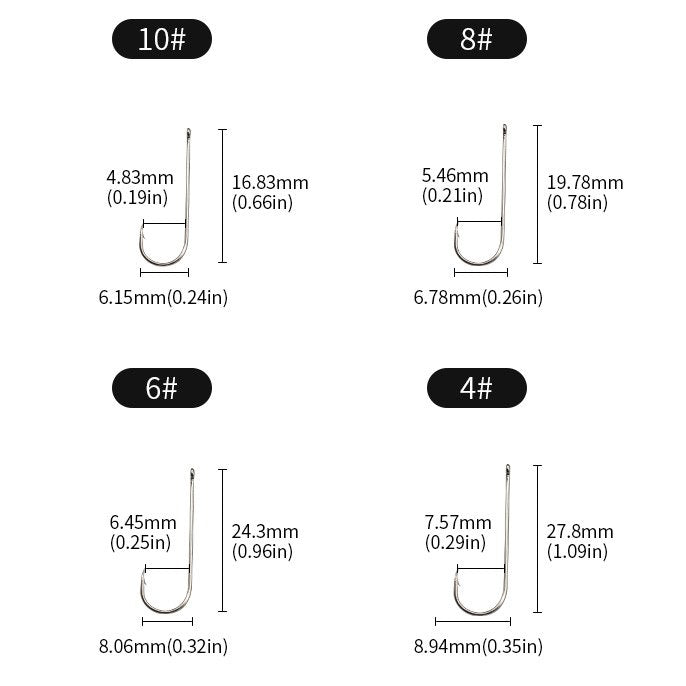 500pcs Extended straight handle slim hook with hole