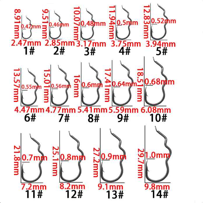 100 pcs Multi-bend automatic flipping bulk fishhook