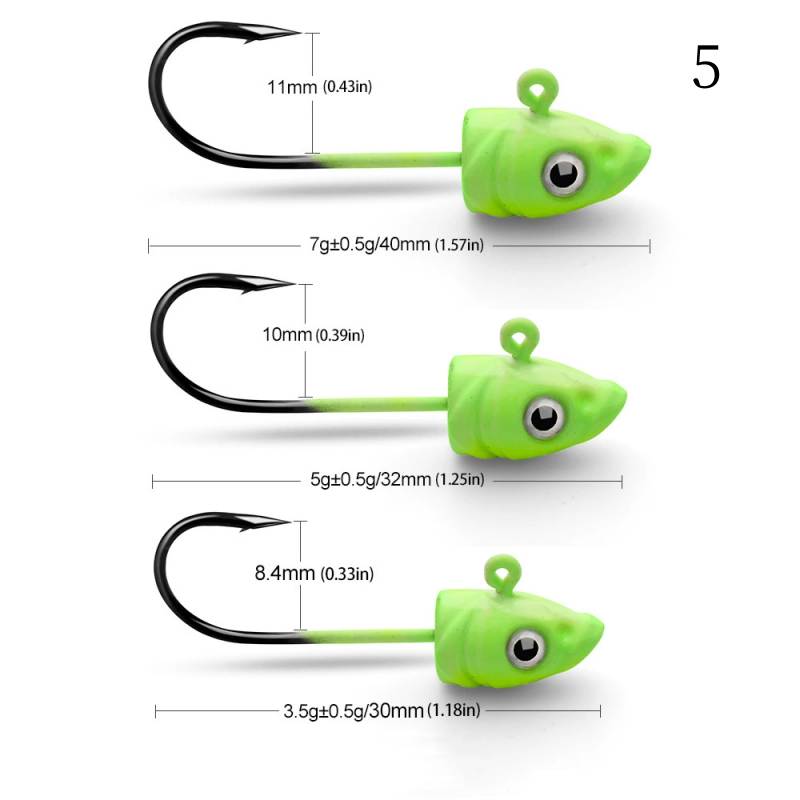 5 pc 3.5g 5g 7g Jig Head Hooks fishing Hooks factory