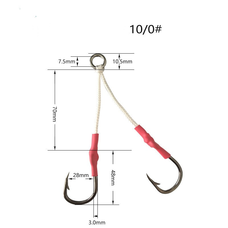 100 pcs lure iron double hook suitable for sea and boat fishing