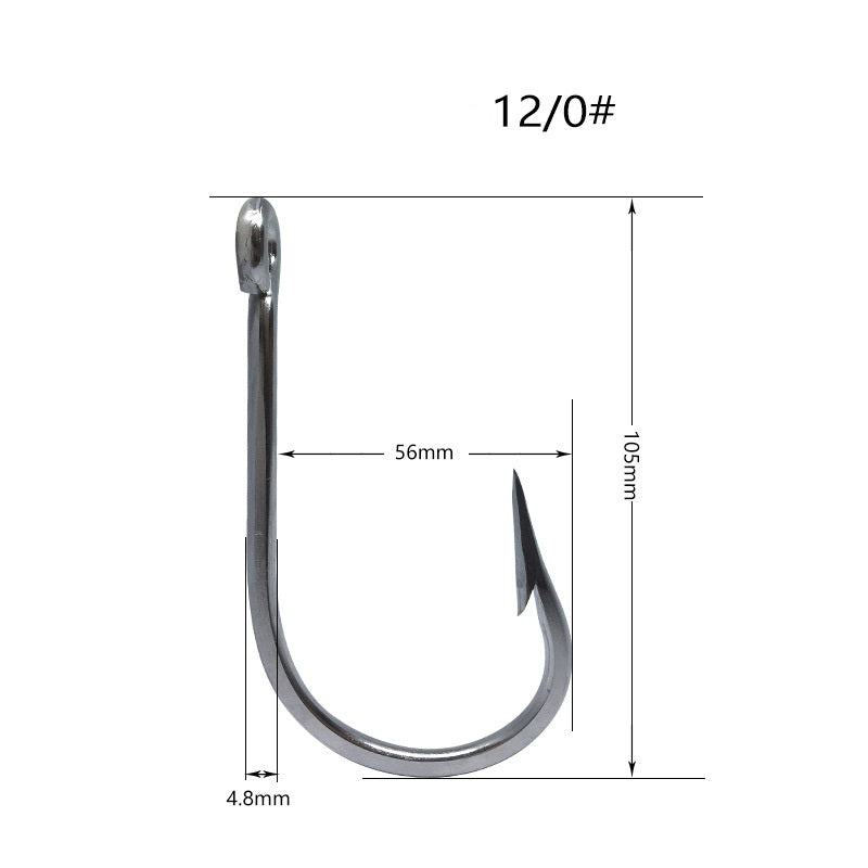 100pcs large stainless steel sea fishing hook