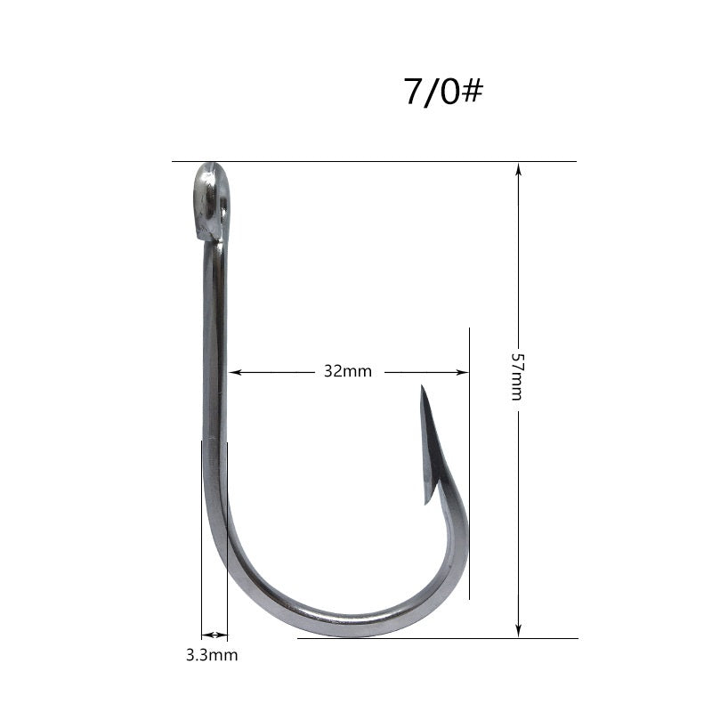 100pcs large stainless steel sea fishing hook