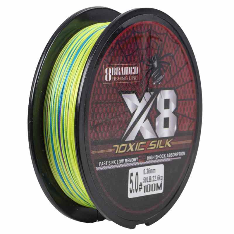 8 braided strong tensile PE 100 meters fishing main lines