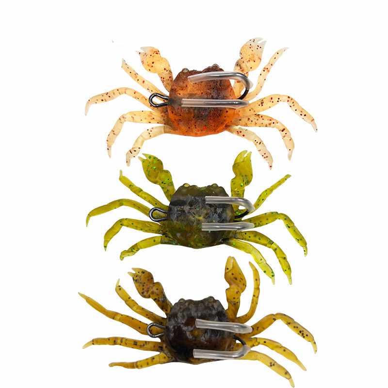 2 pc 10cm 34g Soft Crab Plastic Lures with Hook