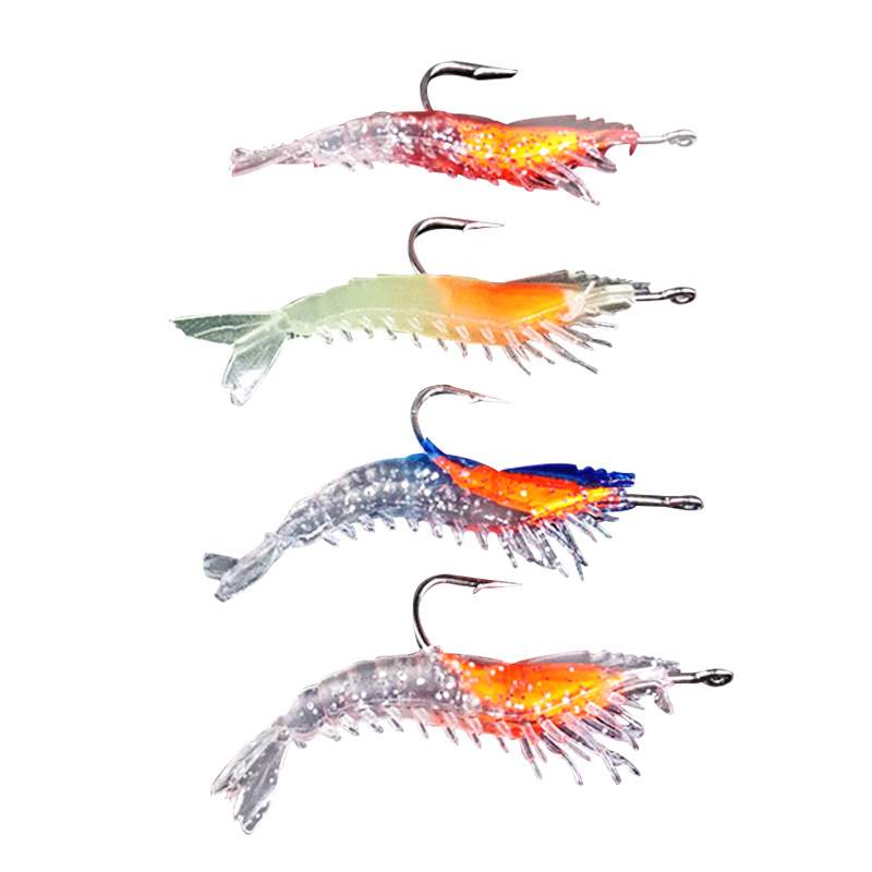 5pc 6cm3g bionic shrimp type soft bait with hook