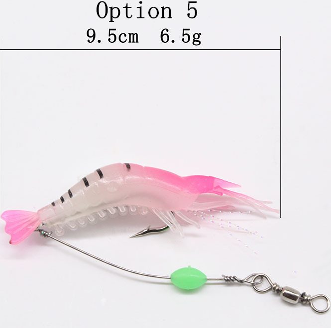5pc 9cm6g bionic shrimp type soft bait with hook