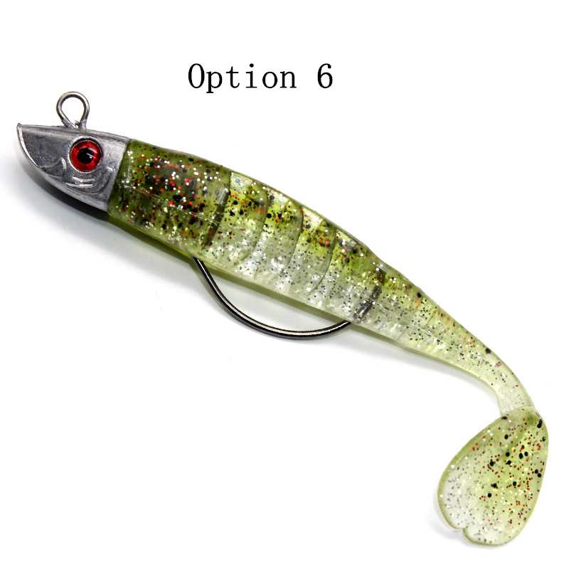5pc 15.5g /26g plastic soft lure with crank hook