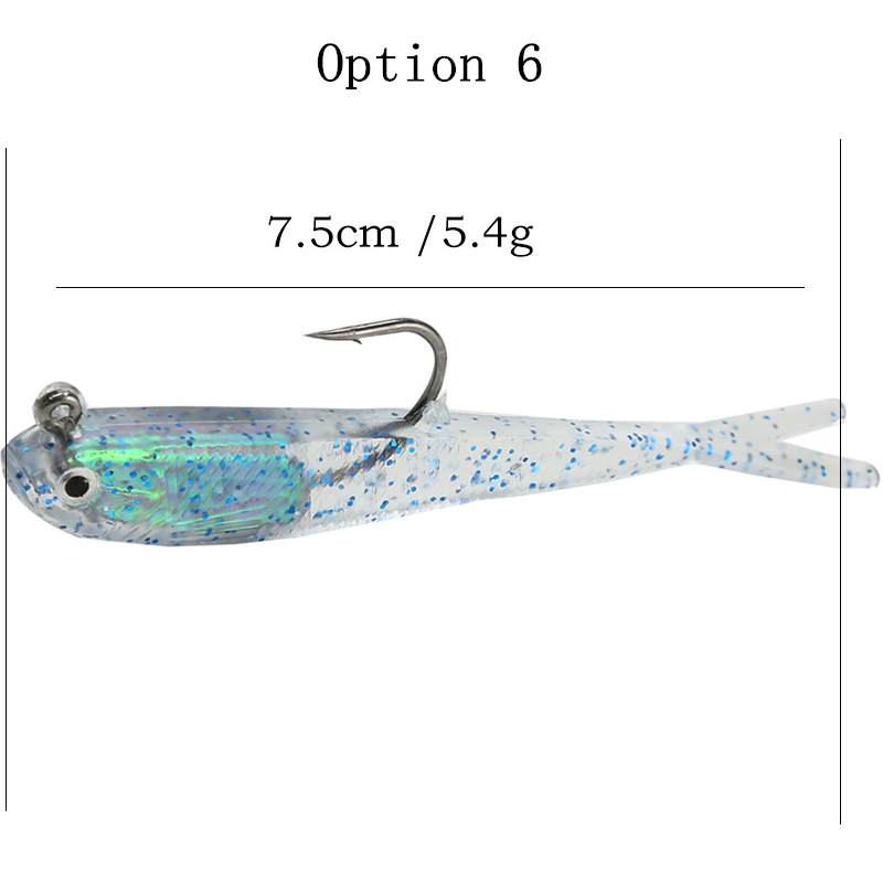 5pc 7.5cm/6.5g soft pvc lure