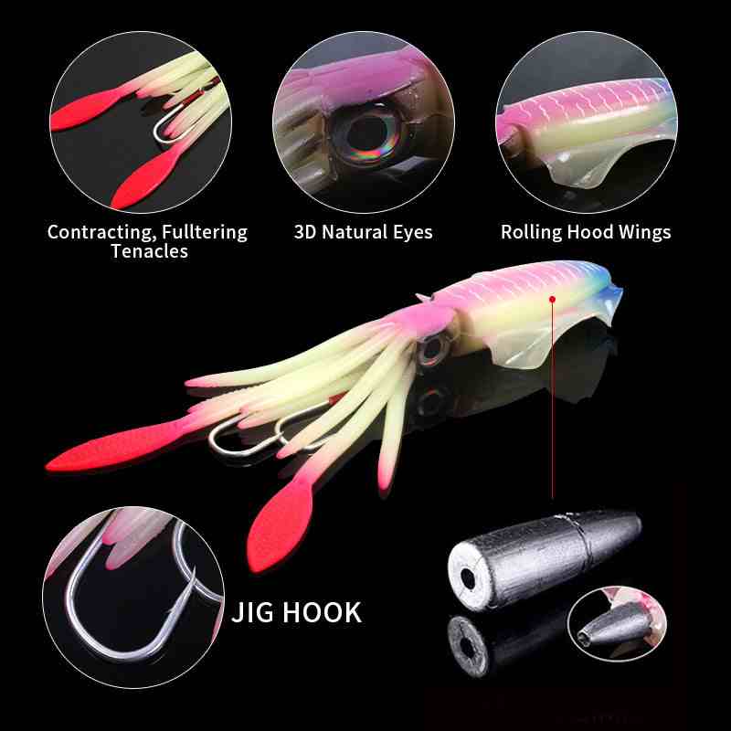2 pc 60g 120g 150g deep sea large squid shaped lures