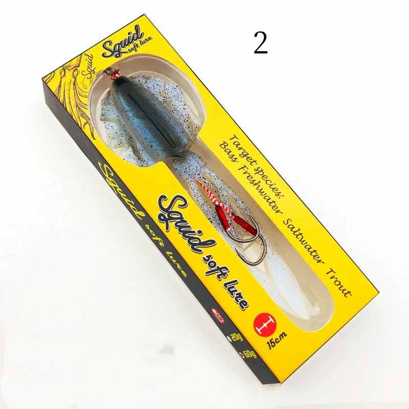 2 pc 60g 120g 150g deep sea large squid shaped lures