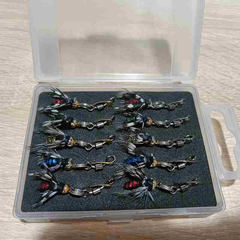2 lots fly fishing lures with spooner-10pcs flies in one lot