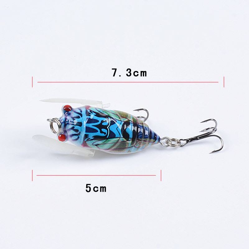 2 pcs 5cm 6.2g insect bionic lure with a cicada shape