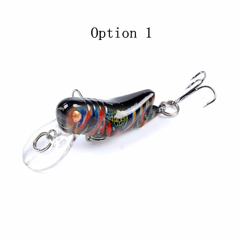 2 pcs 4.5cm 3.4g Grasshopper Bionic Bait Painted Plastic Hard Bait