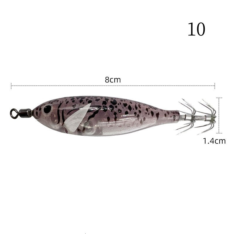 2 pc 8cm 5.7g Luminous simulated round-bellied shrimp with squid hook