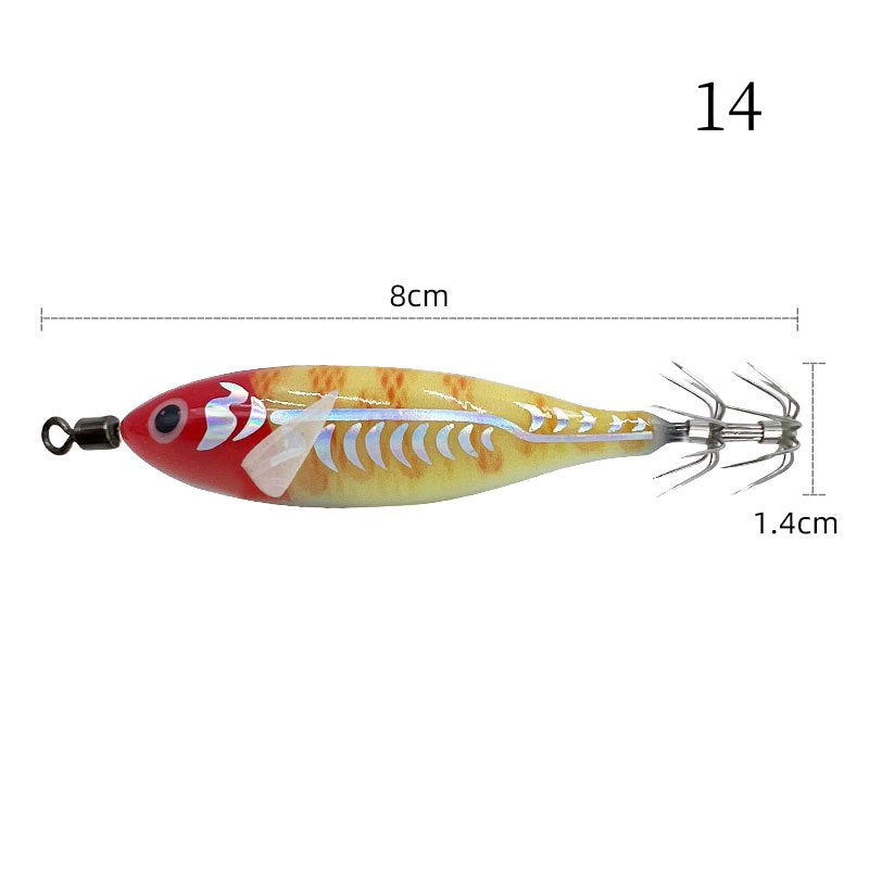 2 pc 8cm 5.7g Luminous simulated round-bellied shrimp with squid hook