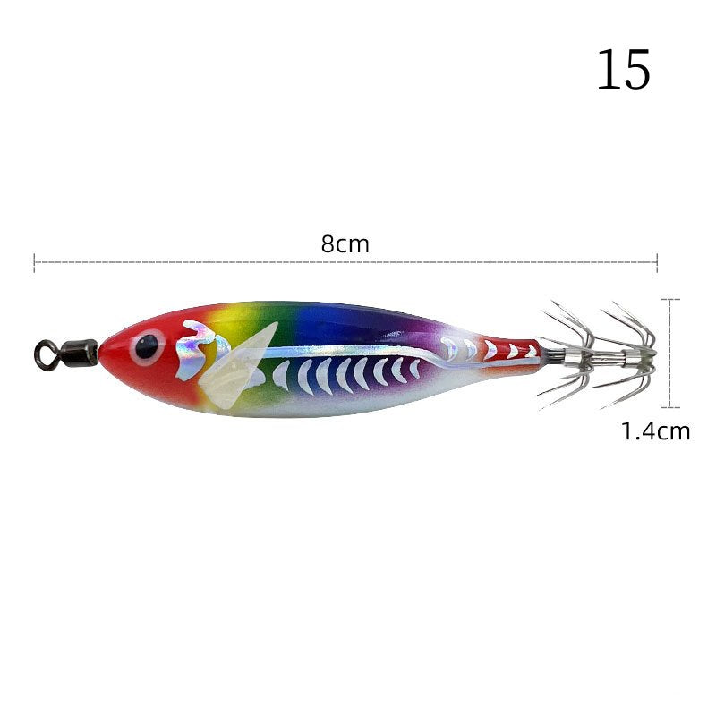 2 pc 8cm 5.7g Luminous simulated round-bellied shrimp with squid hook