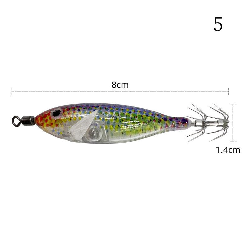 2 pc 8cm 5.7g Luminous simulated round-bellied shrimp with squid hook
