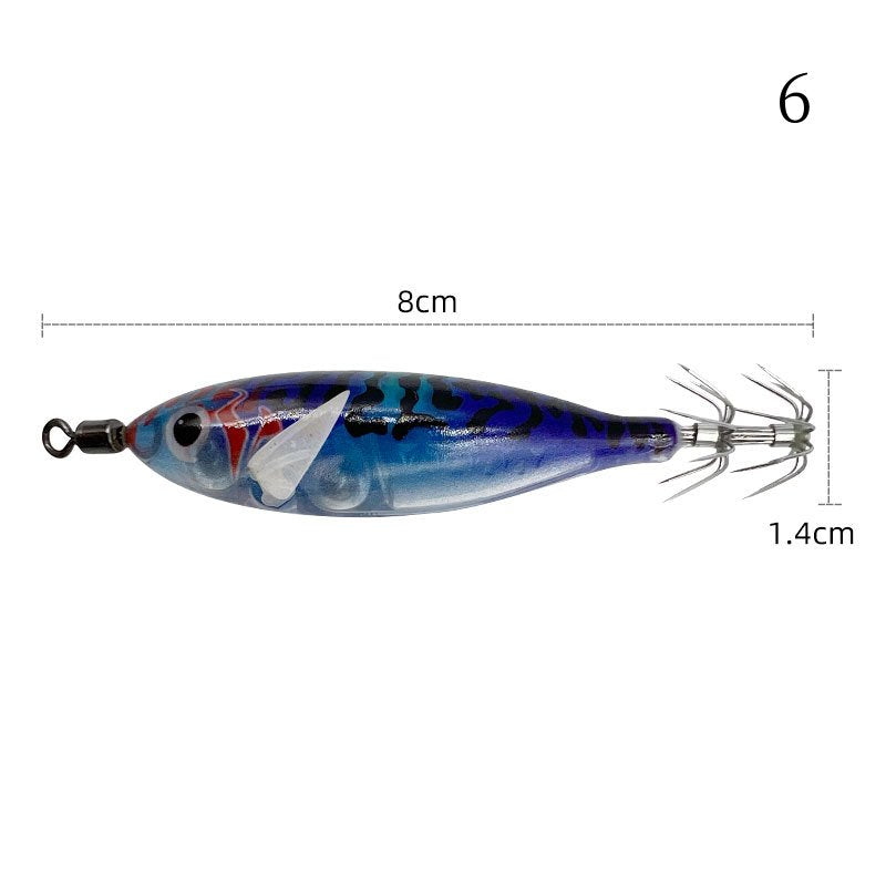 2 pc 8cm 5.7g Luminous simulated round-bellied shrimp with squid hook