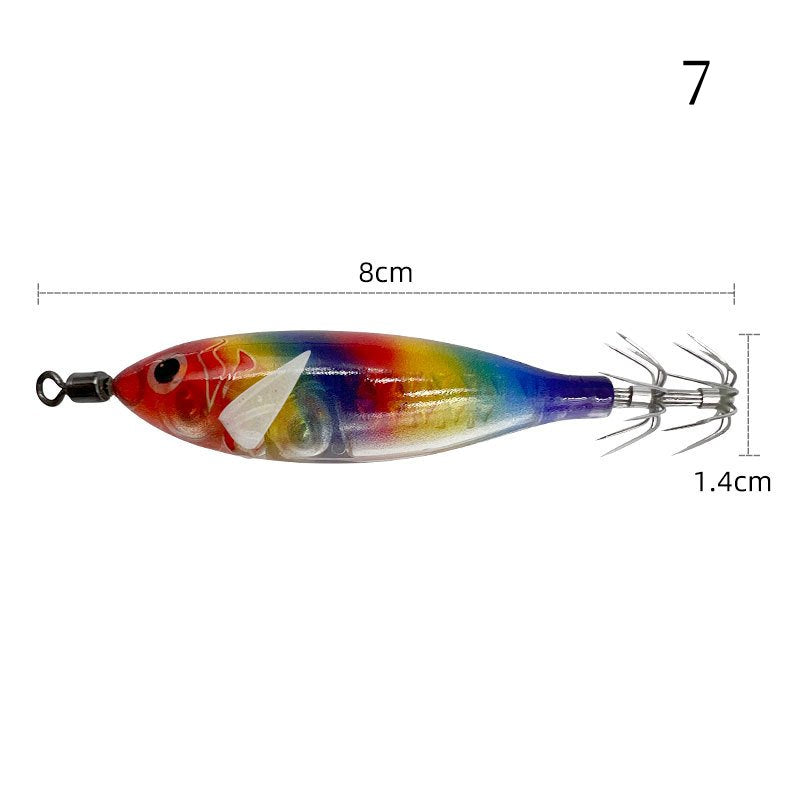 2 pc 8cm 5.7g Luminous simulated round-bellied shrimp with squid hook
