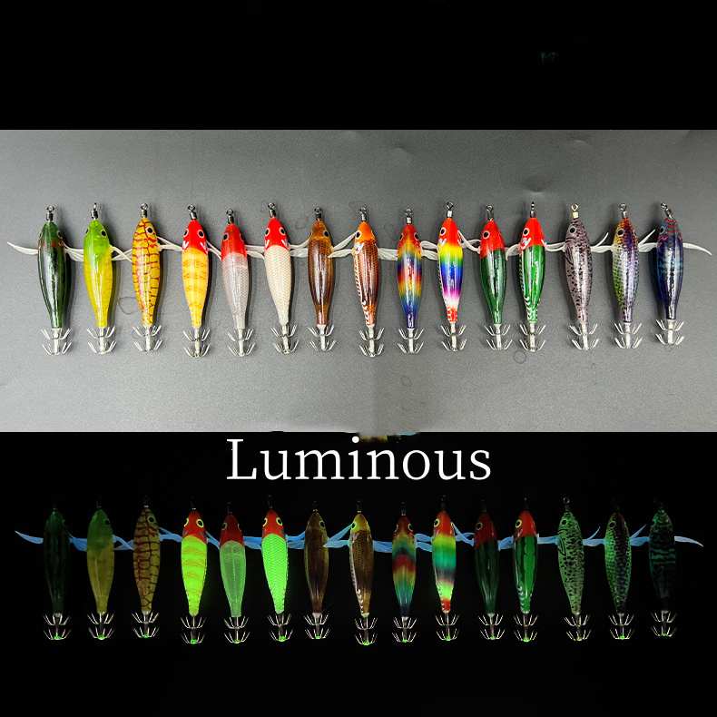 2 pc 8cm 5.7g Luminous simulated round-bellied shrimp with squid hook