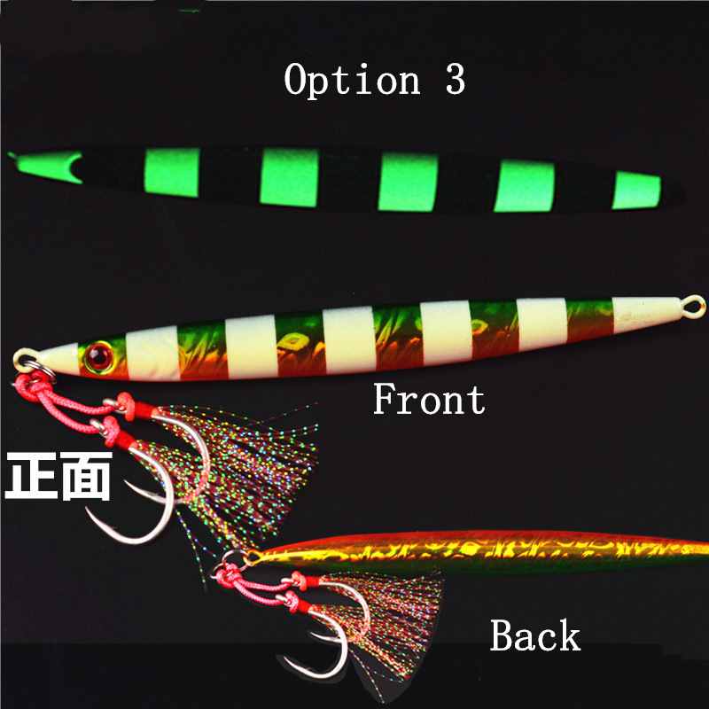 2 pc 100/150/200/250/300/400g fast-sinking luminous JIG lure suitable for deep-sea boat fishing