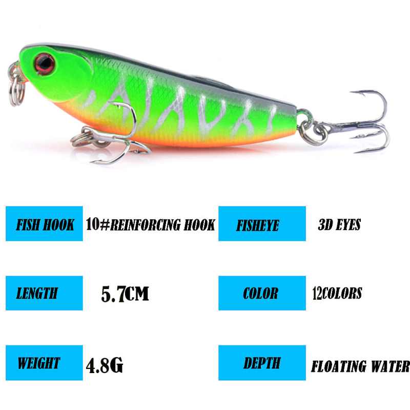 2pc 5.7cm 4.8g floating Z-CLAW -Style pencil fishing lure