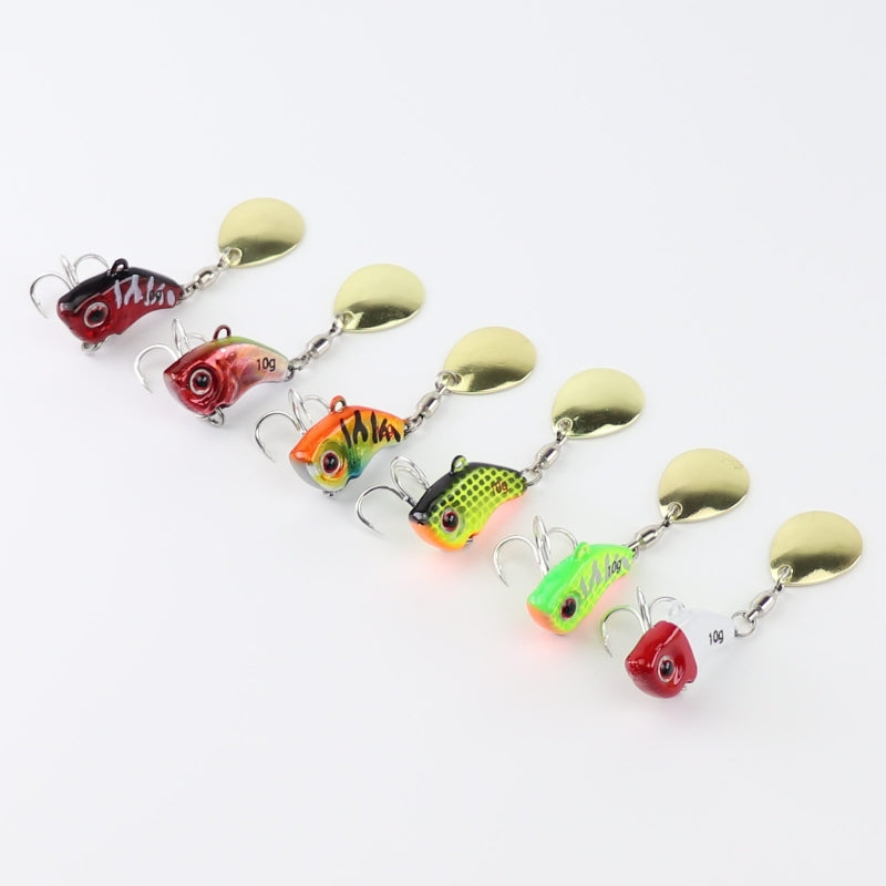 2pc 5/7/10/14/20g metal vibrating blade sinking fishing lure with spinner
