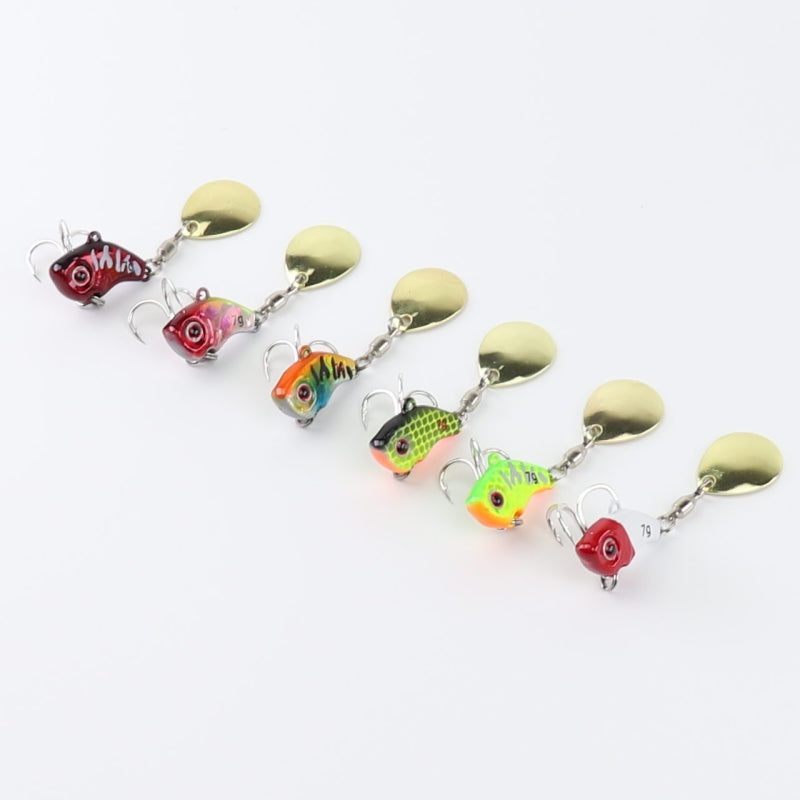 2pc 5/7/10/14/20g metal vibrating blade sinking fishing lure with spinner