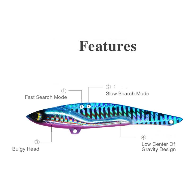 2 pcs 23g/35g long distance casting metal VIB fishing lure