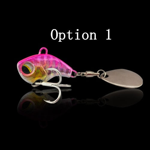 2pc 6.5/10/15/20g metal VIB submersible fishing lure with spinner tail