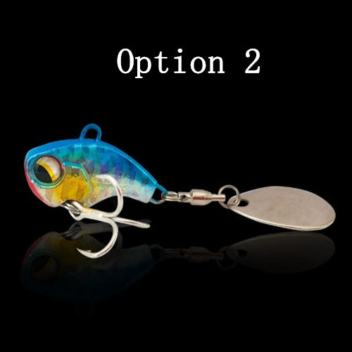 2pc 6.5/10/15/20g metal VIB submersible fishing lure with spinner tail