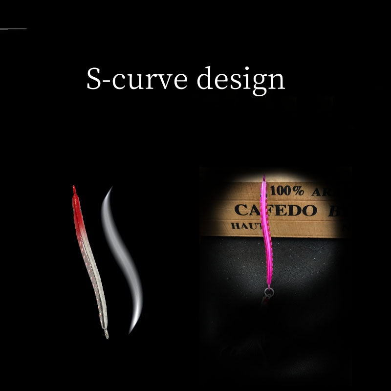 2pc 7/10/15/17/21/25/30/40g S-curve design Jig metal lures with spinner