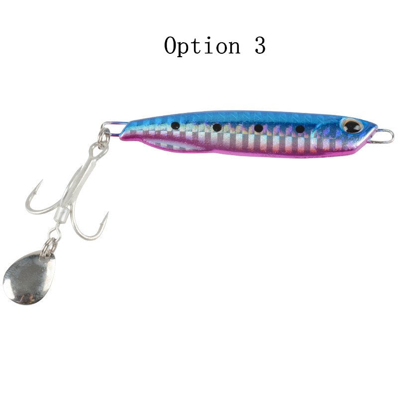 2pcs 10/15/20/25/30/40/60g metal Jig lures with spinner