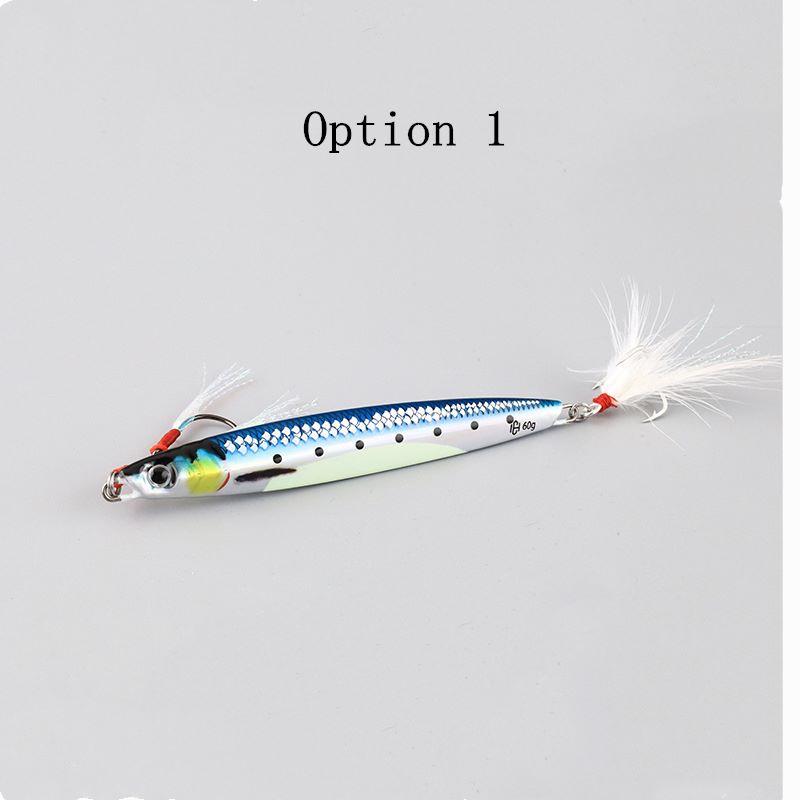 2pc 40/60/80/100/120/150/200 luminous metal fishing lures