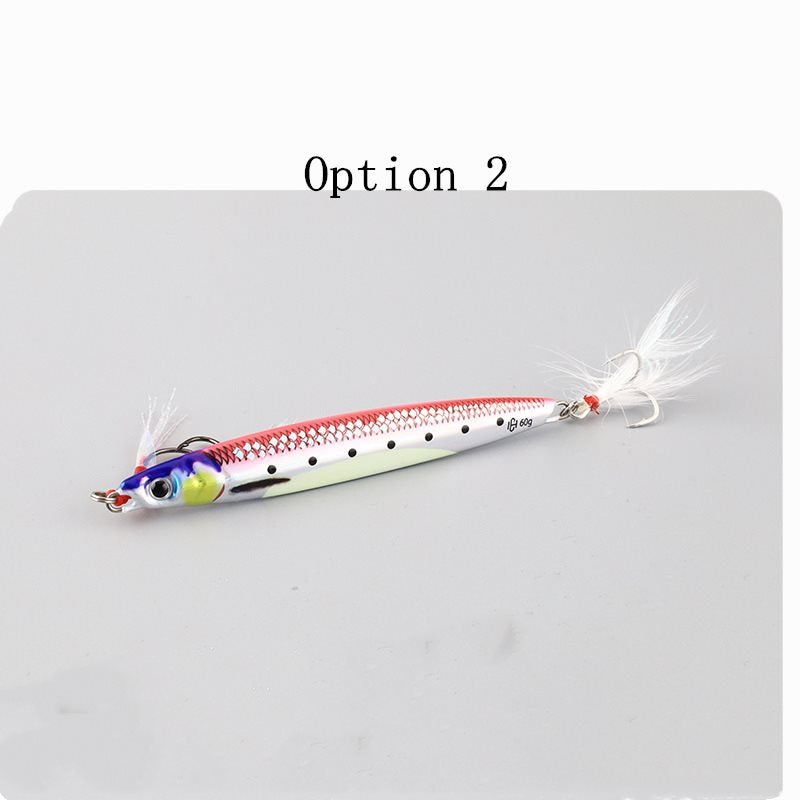 2pc 40/60/80/100/120/150/200 luminous metal fishing lures
