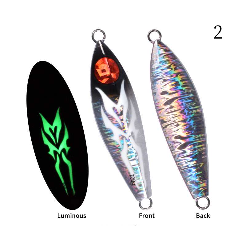 2pc 80/120/150/200g UV luminous jig lure