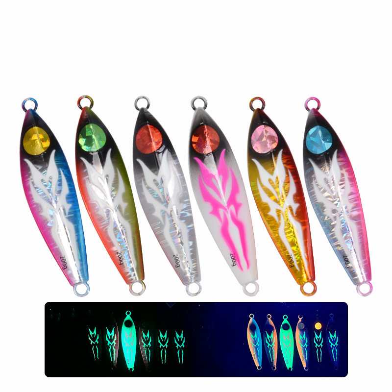 2pc 80/120/150/200g UV luminous jig lure