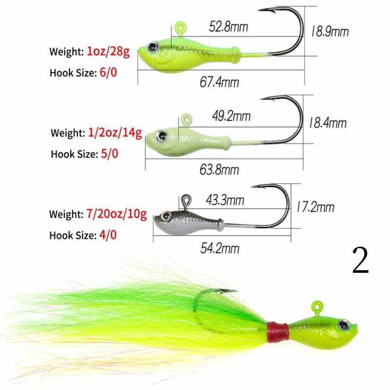 2 pc 10/14/28/42g Imitation deer hair lead hook lure