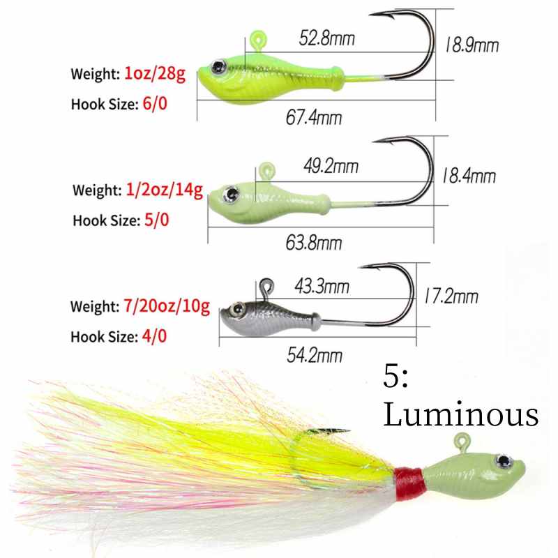 2 pc 10/14/28/42g Imitation deer hair lead hook lure