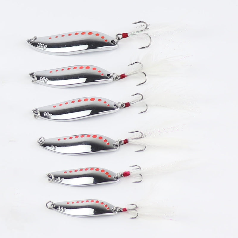 2 pcs Long cast sequin metal leach spoon lure